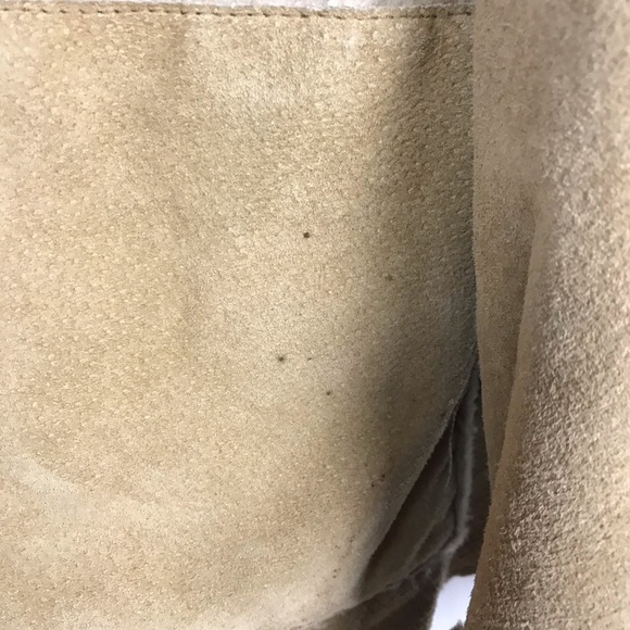 Vintage Trendy Winlit Tan Suede Faux Fur Lined Jacket Size Medium - Picture 3 of 16